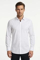 Chemise habillée à manches longues pour homme - Blanche