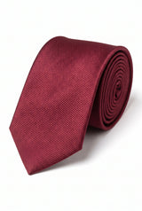 Cravate fine bordeaux pour homme, 6 cm, couleur unie