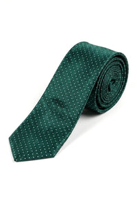 Cravate, mouchoir et pince à cravate assortis en satin de soie à pois pour homme, idéal pour un mariage.