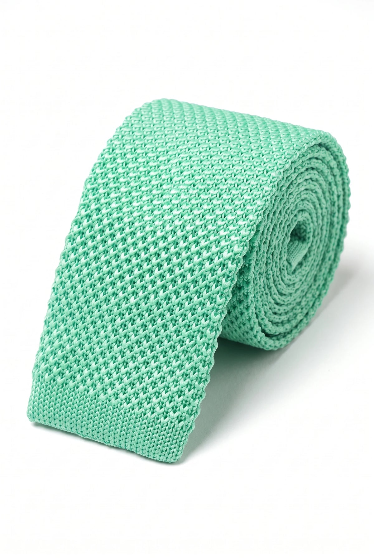 Cravate tricotée vert menthe pour homme
