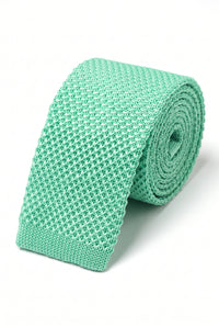 Cravate tricotée vert menthe pour homme