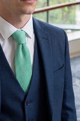 Cravate tricotée vert menthe pour homme