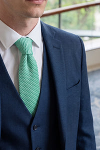 Cravate tricotée vert menthe pour homme