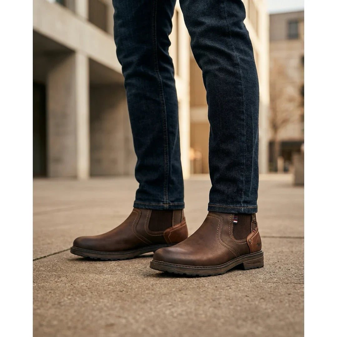 Bottines Chelsea pour homme, marron moka, résistantes à l'eau