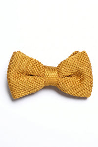 Nœud papillon tricoté moutarde pour homme