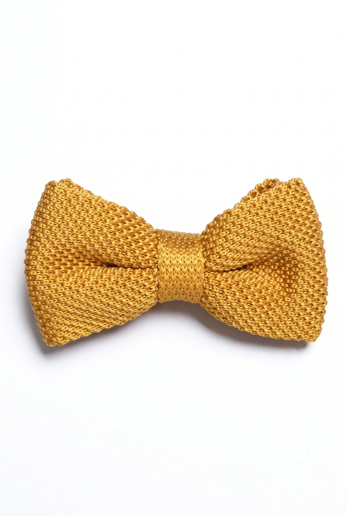 Nœud papillon tricoté moutarde pour homme