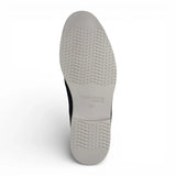 Chaussures Derby pour homme en cuir suédé bleu marine à bout uni