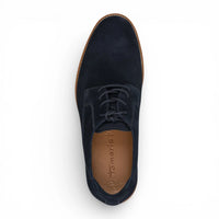 Chaussures Derby pour homme en cuir suédé bleu marine à bout uni
