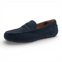 Mocassins en daim bleu marine pour hommes