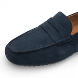 Mocassins en daim bleu marine pour hommes