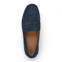 Mocassins en daim bleu marine pour hommes