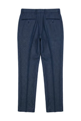 Pantalon Arthur pour homme, motif œil-de-perdrix, bleu marine