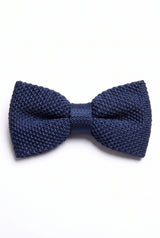 Nœud papillon tricoté bleu marine pour homme