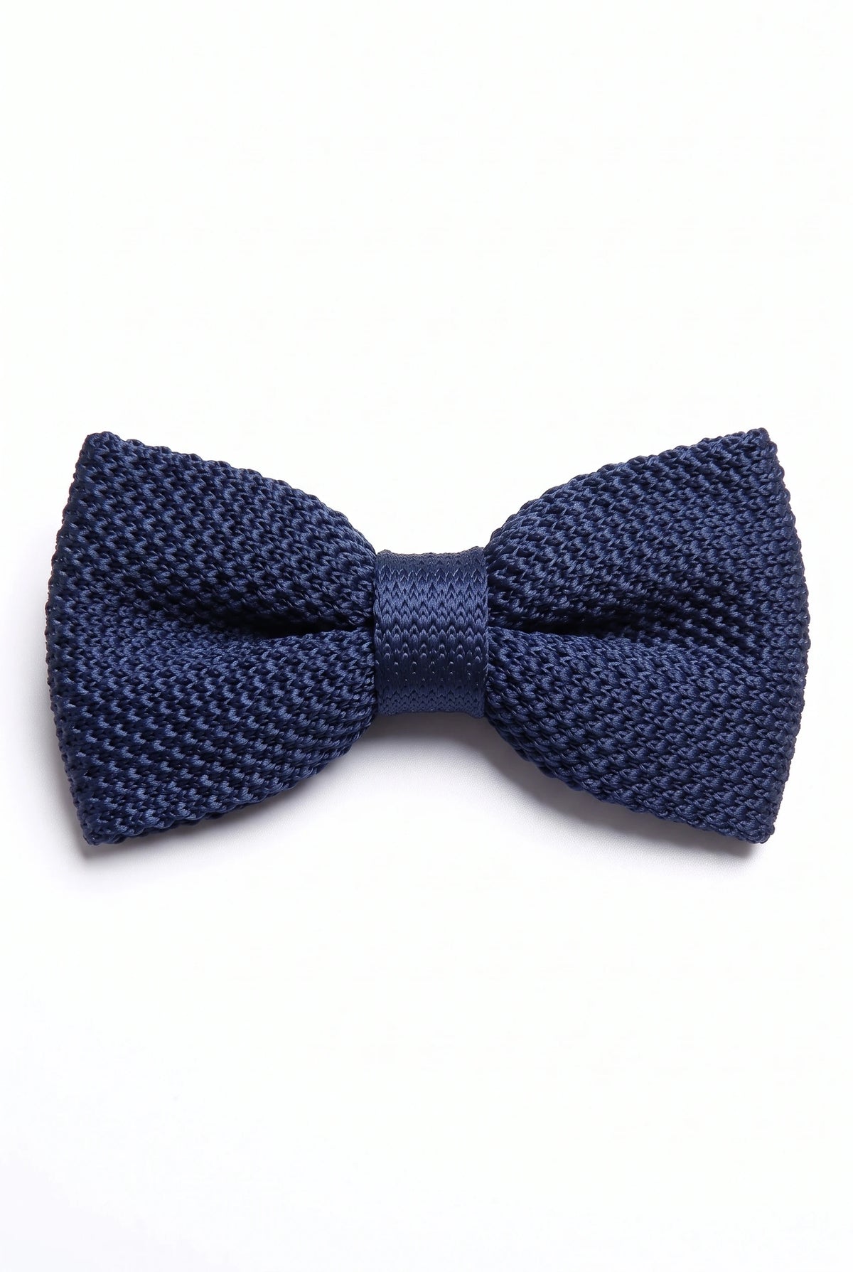Nœud papillon tricoté bleu marine pour homme
