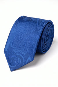 Coffret cadeau cravate bleu marine à motif cachemire pour homme