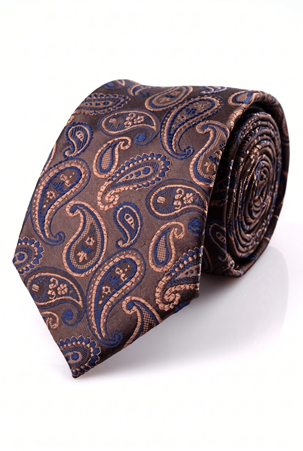 Cravate homme bleu marine à motif cachemire