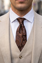 Cravate homme bleu marine à motif cachemire