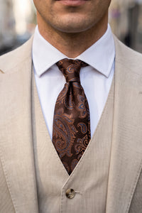 Cravate homme bleu marine à motif cachemire