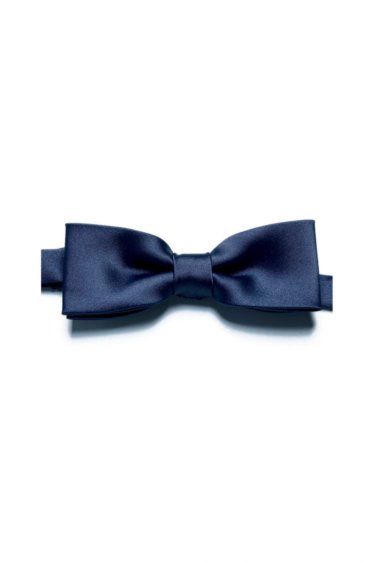 Nœud papillon en satin bleu marine pour homme