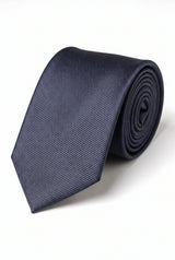 Cravate slim bleu marine pour homme, 6 cm, couleur unie