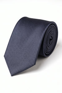 Cravate slim bleu marine pour homme, 6 cm, couleur unie