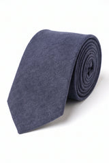 Cravate pour homme en daim bleu marine