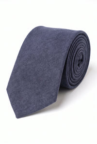 Cravate pour homme en daim bleu marine