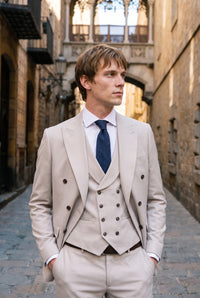 Cravate pour homme en daim bleu marine