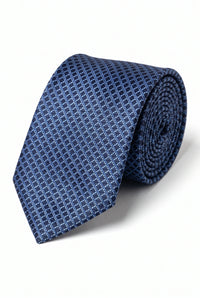 Cravate tissée texturée bleu marine pour homme