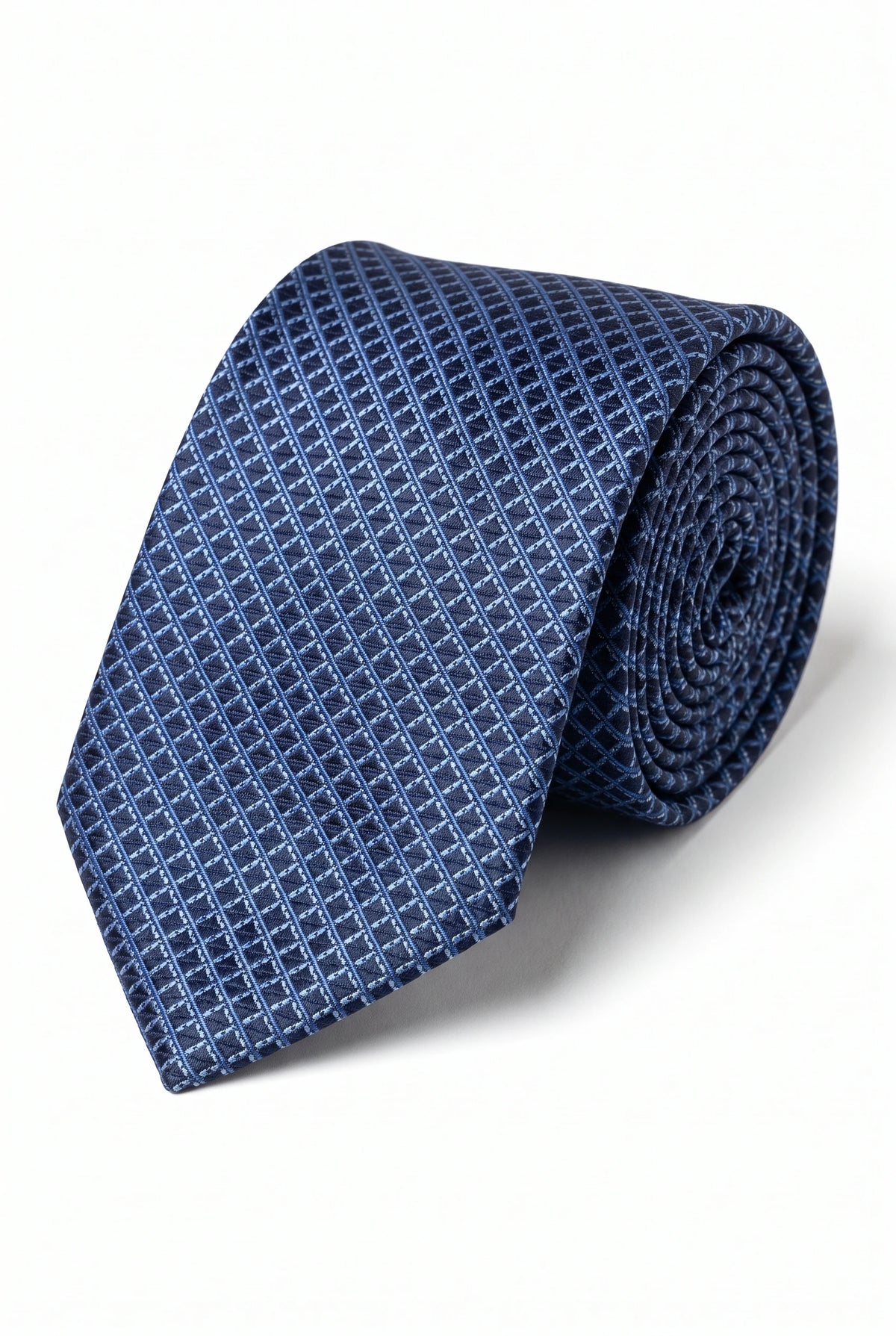 Cravate tissée texturée bleu marine pour homme