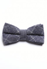 Nœud papillon en tweed bleu marine pour homme