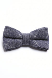 Nœud papillon en tweed bleu marine pour homme