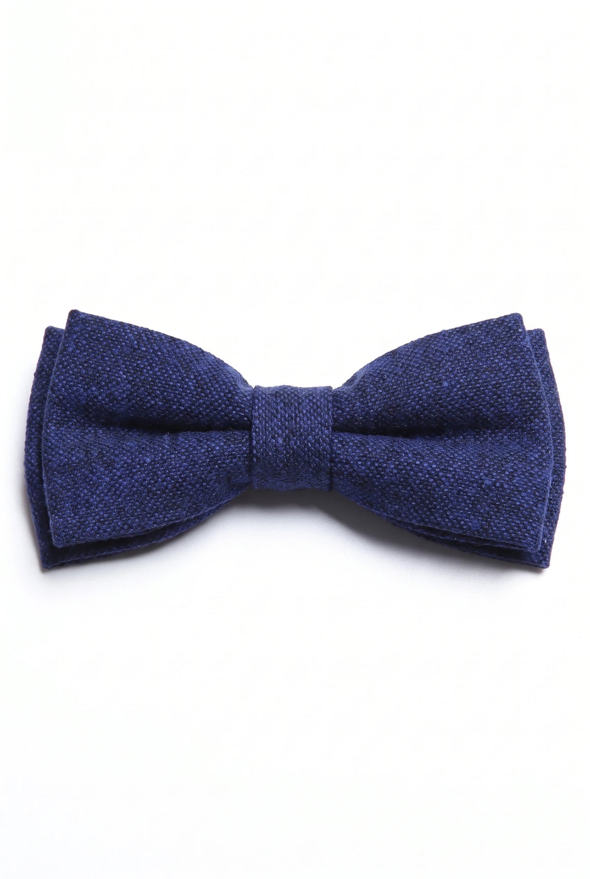 Nœud papillon pour homme en tweed bleu marine et laine mélangée