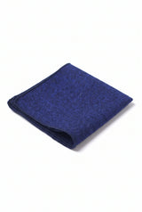 Pochette de costume pour homme en tweed bleu marine mélangé laine
