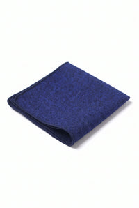 Pochette de costume pour homme en tweed bleu marine mélangé laine