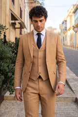 Cravate en tweed de laine mélangée bleu marine pour homme