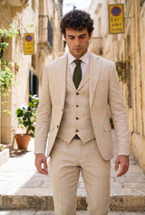 Cravate tricotée vert olive pour homme