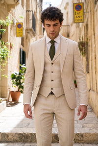 Cravate tricotée vert olive pour homme