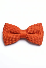 Nœud papillon orange tricoté pour homme