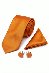 Ensemble de cravate orange pour homme