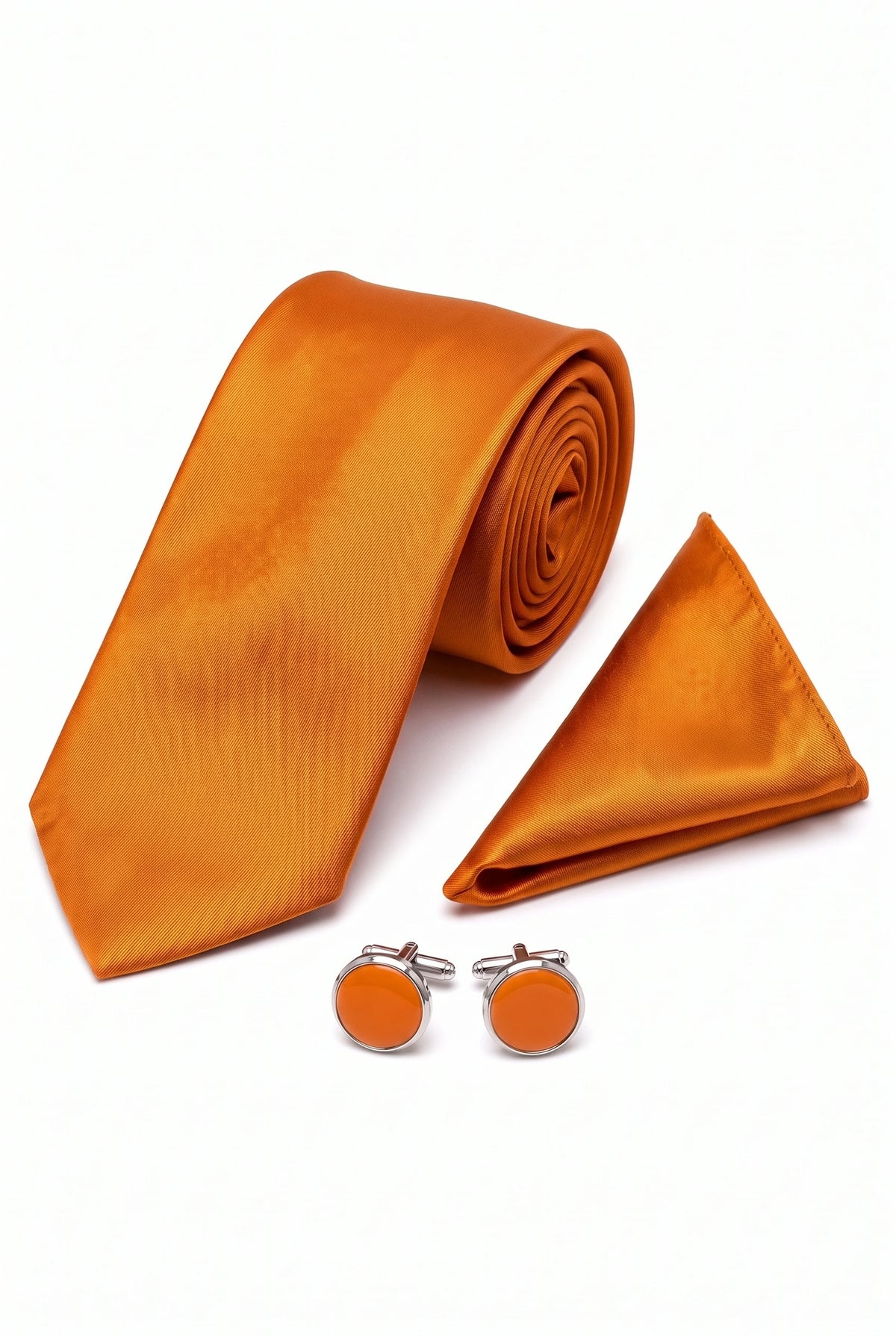Ensemble de cravate orange pour homme
