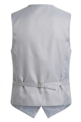 Ensemble trois pièces pour homme à motif cachemire floral : nœud papillon, mouchoir et gilet - Gris