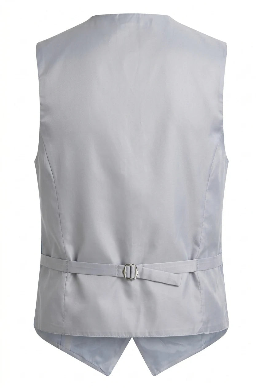 Ensemble trois pièces pour homme à motif cachemire floral : nœud papillon, mouchoir et gilet - Gris