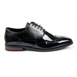 Chaussures Oxford à bout golf en cuir PU verni pour hommes