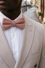 Nœud papillon rose double épaisseur pour homme