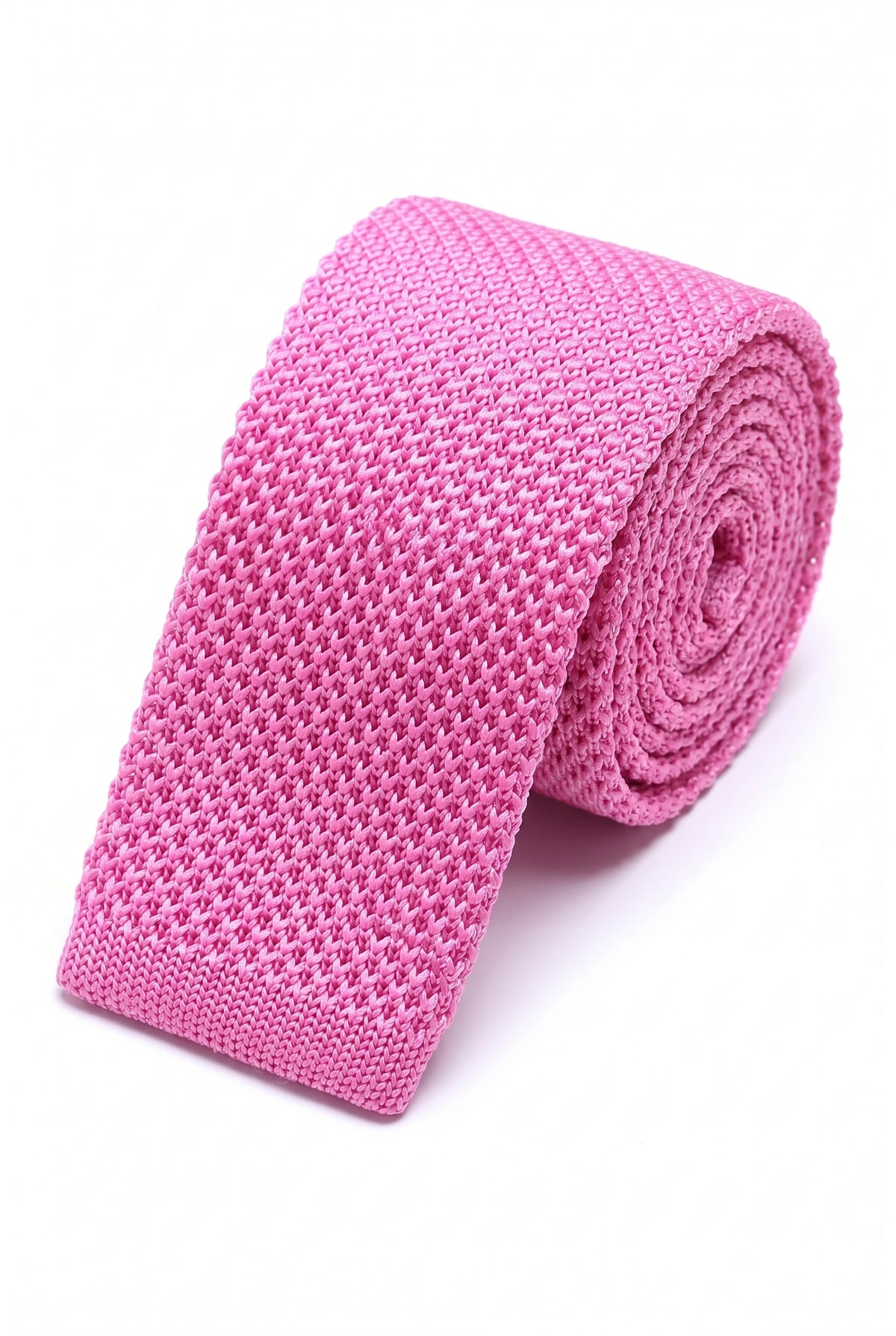 Cravate rose tricotée pour homme