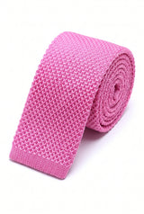 Cravate rose tricotée pour homme