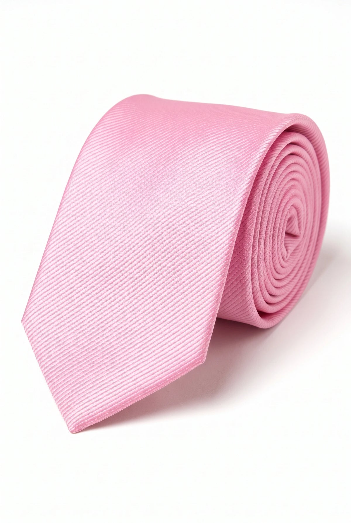 Cravate fine rose unie pour homme, 6 cm