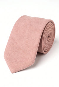 Cravate rose en daim pour homme