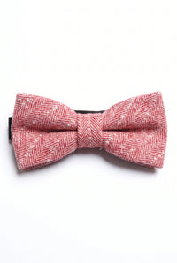 Nœud papillon en tweed rose pour homme